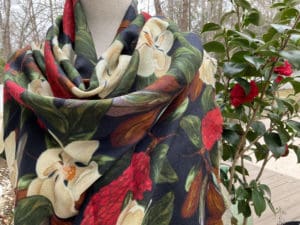 Red Seed Magnolia Cashmere Scarf-01