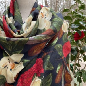 Red Seed Magnolia Cashmere Scarf-01
