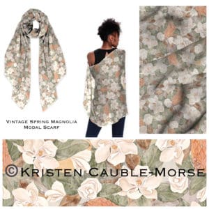 Vintage Magnolia Modal Scarf