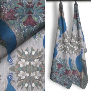 tera towels peacock white background